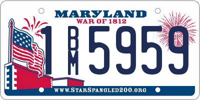 MD license plate 1BM5959
