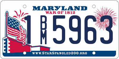 MD license plate 1BM5963