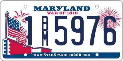 MD license plate 1BM5976