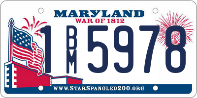 MD license plate 1BM5978