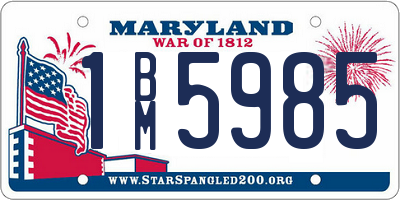 MD license plate 1BM5985
