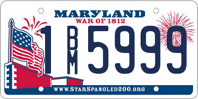 MD license plate 1BM5999