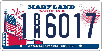 MD license plate 1BM6017
