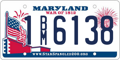 MD license plate 1BM6138