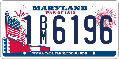 MD license plate 1BM6196