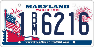 MD license plate 1BM6216