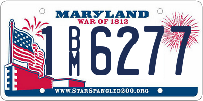 MD license plate 1BM6277