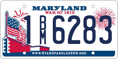 MD license plate 1BM6283