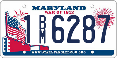 MD license plate 1BM6287