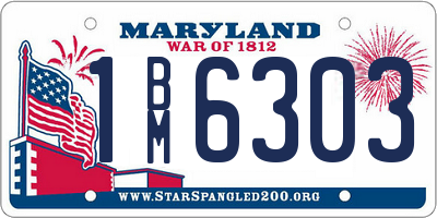 MD license plate 1BM6303