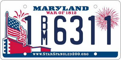 MD license plate 1BM6311