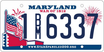 MD license plate 1BM6337