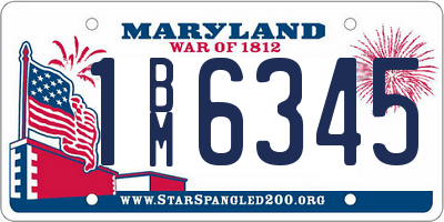 MD license plate 1BM6345