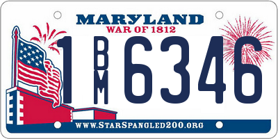 MD license plate 1BM6346