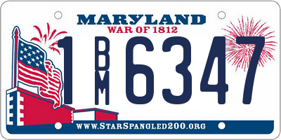 MD license plate 1BM6347