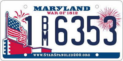 MD license plate 1BM6353