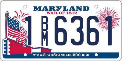 MD license plate 1BM6361