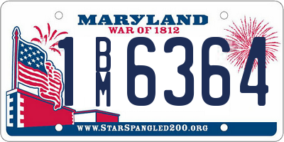 MD license plate 1BM6364