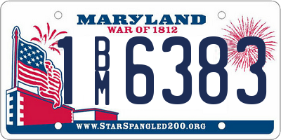 MD license plate 1BM6383