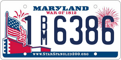 MD license plate 1BM6386