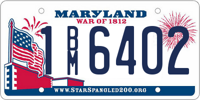MD license plate 1BM6402