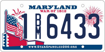 MD license plate 1BM6433