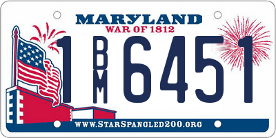 MD license plate 1BM6451