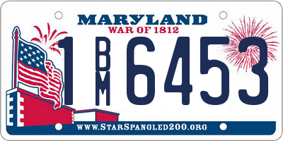 MD license plate 1BM6453
