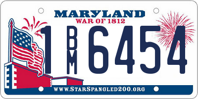 MD license plate 1BM6454