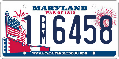 MD license plate 1BM6458