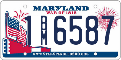 MD license plate 1BM6587