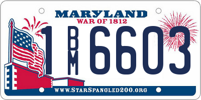 MD license plate 1BM6603
