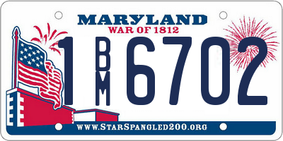 MD license plate 1BM6702