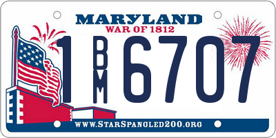 MD license plate 1BM6707