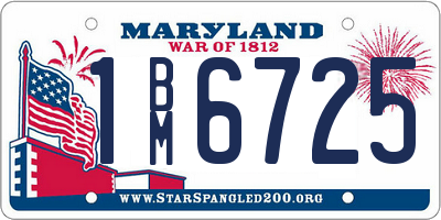 MD license plate 1BM6725