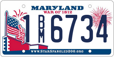MD license plate 1BM6734