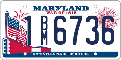 MD license plate 1BM6736