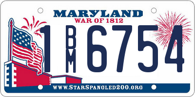MD license plate 1BM6754