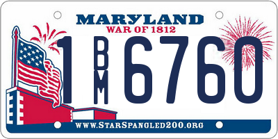 MD license plate 1BM6760