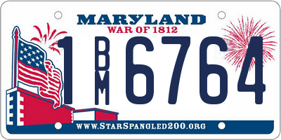 MD license plate 1BM6764