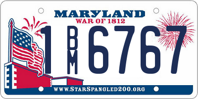 MD license plate 1BM6767