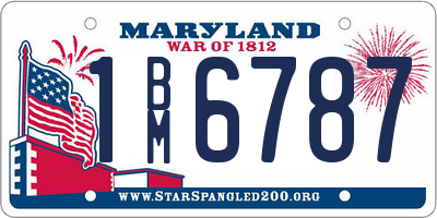 MD license plate 1BM6787