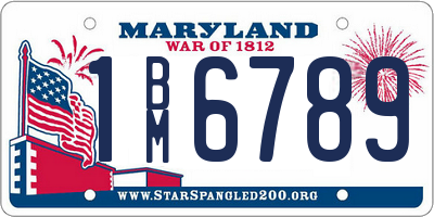 MD license plate 1BM6789