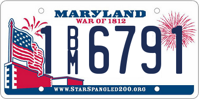 MD license plate 1BM6791