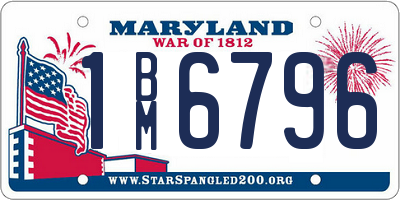 MD license plate 1BM6796