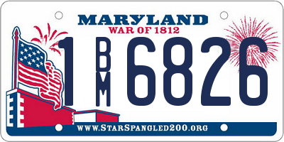 MD license plate 1BM6826