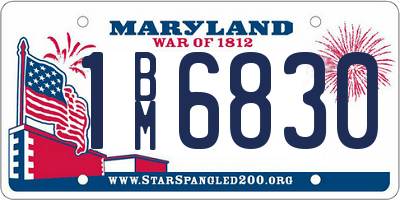 MD license plate 1BM6830