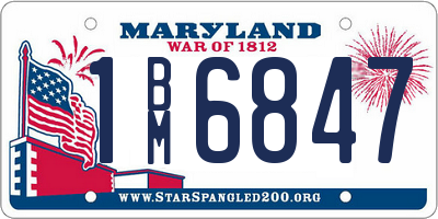 MD license plate 1BM6847
