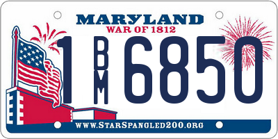 MD license plate 1BM6850