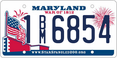 MD license plate 1BM6854